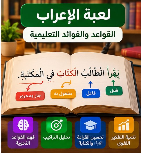 صورة تعليمية لتحليل الجملة العربية وقواعد الإعراب